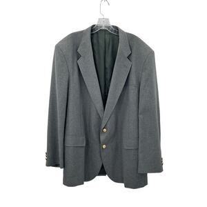 David Taylor Sport Coat Blazer Mens 48L Gray Gold Button Detail